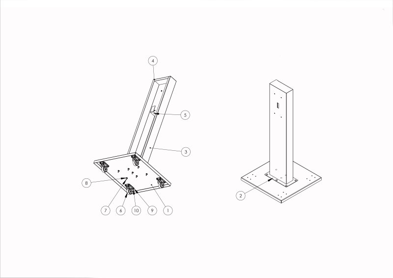 GTel Enterprises > Mounting Pedestals > Inmate Rolling Phone Cart